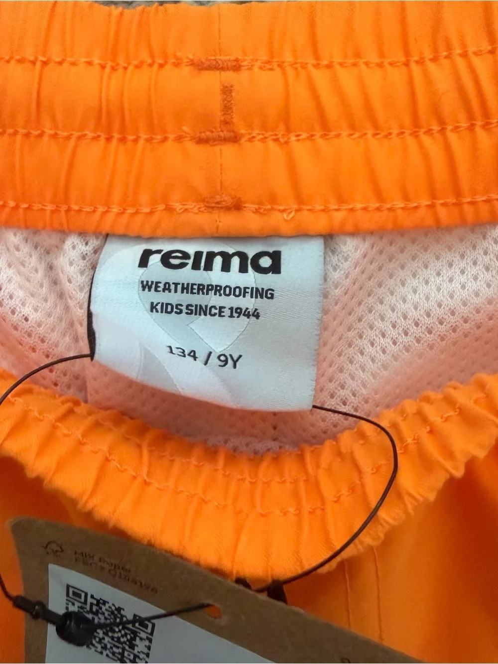 Reima new with tags Boys Orange & Blue Striped Swim Trunks size 9 youth